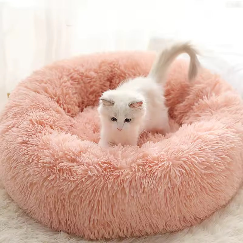 Cozy Plush Pet Bed – Warm, Washable & Detachable Cat & Dog Nest