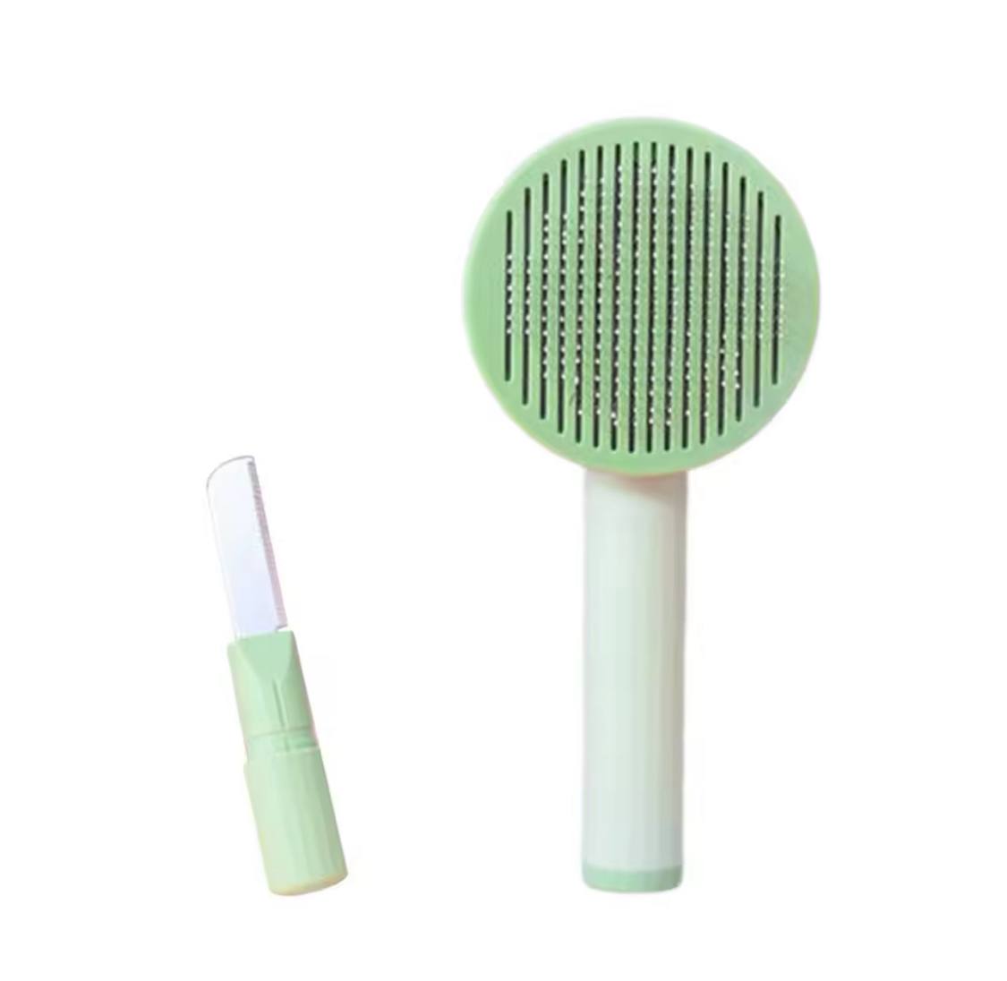 2-in-1 Cat Grooming Brush & Pet Comb – Self-Cleaning Deshedding Tool