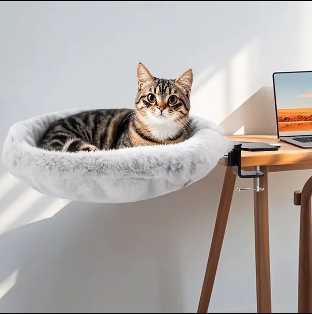 Best-Selling Cat Desk Hammock – Rotating Desktop Cat Bed Stand