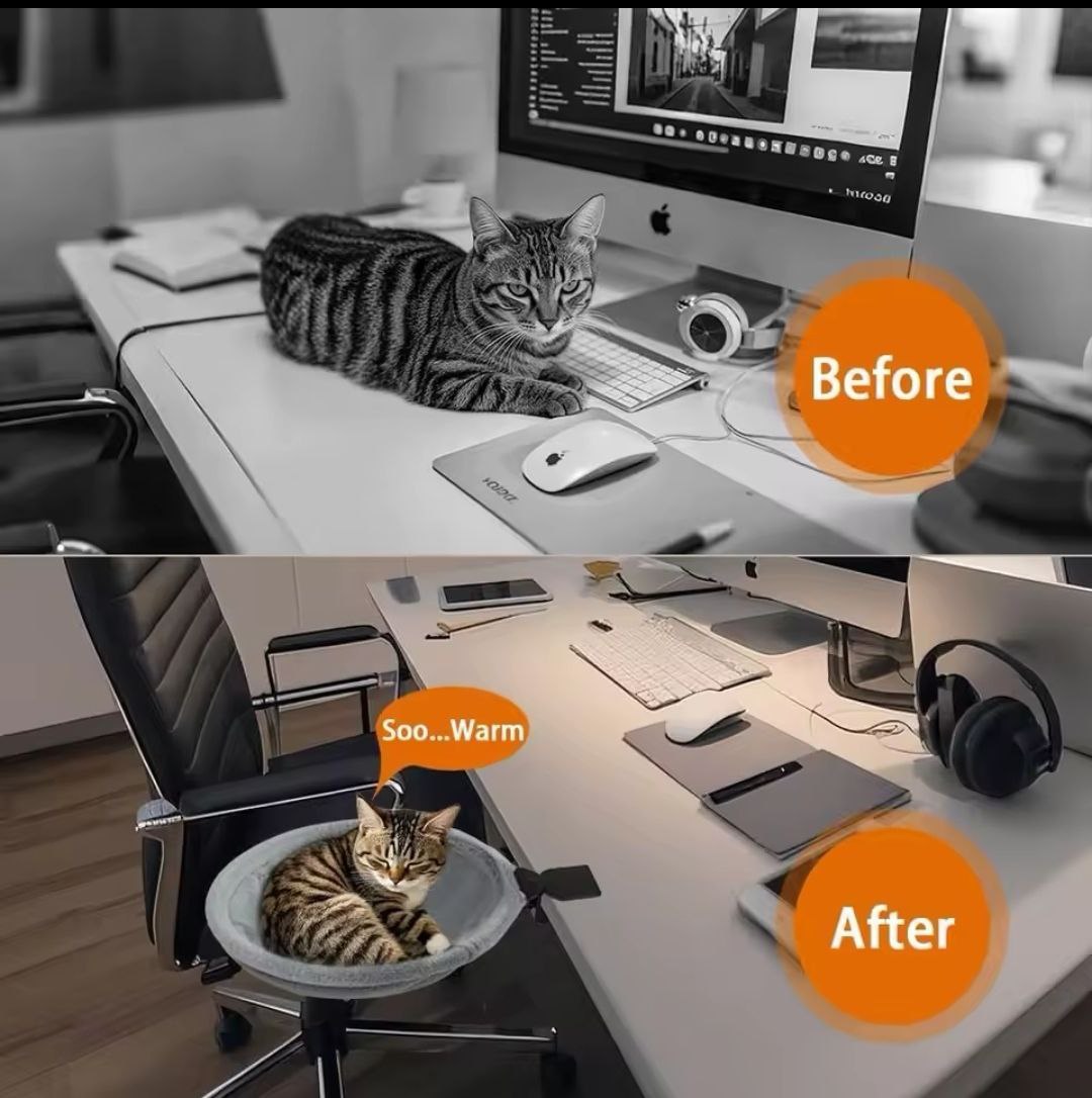 Best-Selling Cat Desk Hammock – Rotating Desktop Cat Bed Stand