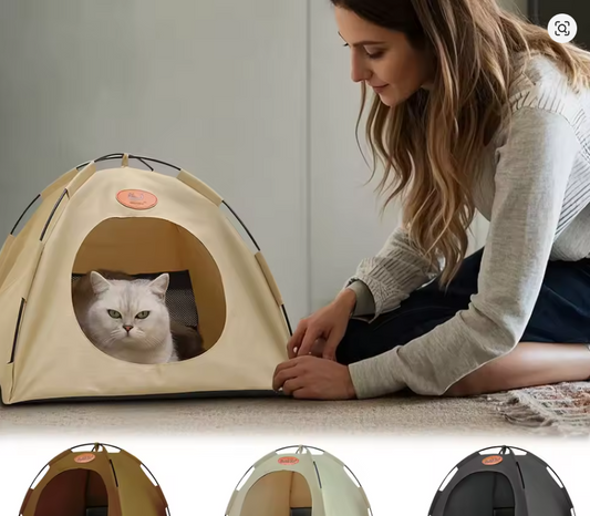 Autumn Winter Pet Nest Tent Removable and Washable Semienclosed Tent Cat Bed Puppy Bed Pet Warm Pads Pet Tent Foldable
