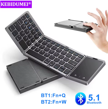 Foldable Bluetooth Keyboard with Touchpad