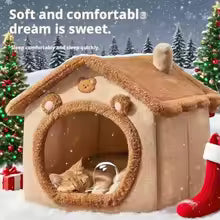 Foldable Washable Pet House – Cozy Indoor/Outdoor Bed for Cats & Small Dogs