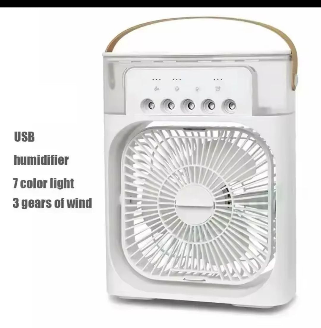 Xiaomi Mini Portable Fan Cooling Water Mist USB Rechargeable Fan LED Night Light Three-in-One Household Air Humidifier