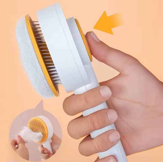 2-in-1 Cat Grooming Brush & Pet Comb – Self-Cleaning Deshedding Tool
